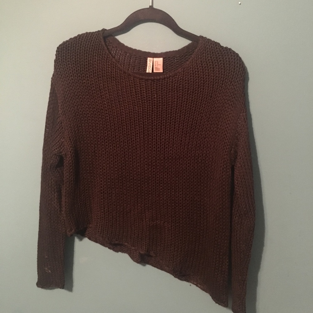 black chunky knit sweater